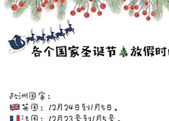 货代、外贸人须知！今年，各国圣诞放假时间！