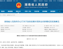 推进跨境电商创新发展 | 湖南省人民政府办公厅关于加快发展外贸新业态新模式的实施意见