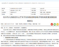 杭州加快推进跨境电商高质量发展的实施意见出台