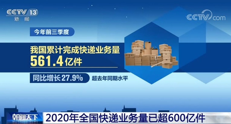 2020年全国快递业务量突破600亿件，增加百亿件仅用38天-货之家