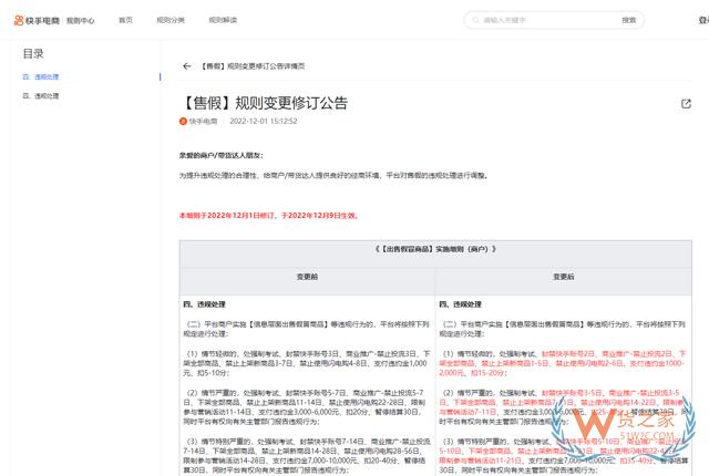 快手电商修订平台售假规则 12月9日生效-货之家