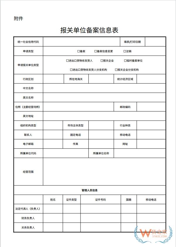 《报关单位备案信息表》填表指南-货之家